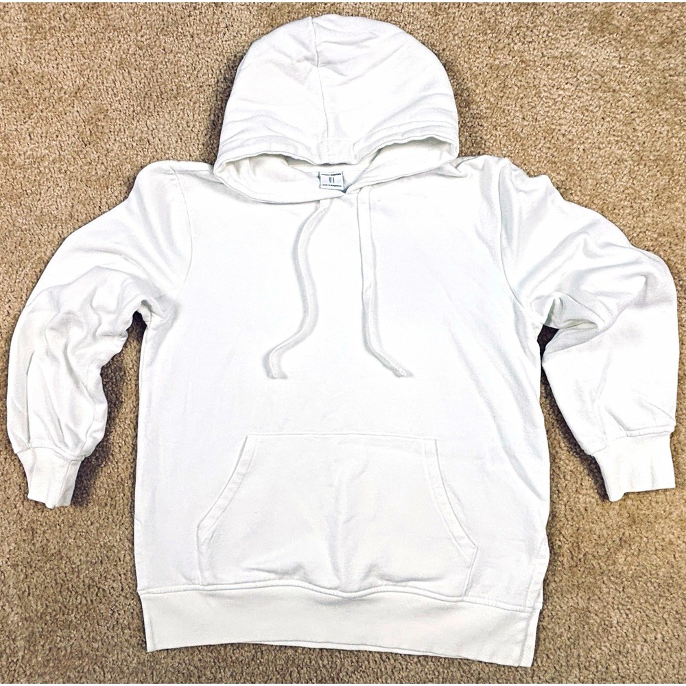 Amazon Essentials Womens Fleece Pullover Hoodie Cream Pockets Size S